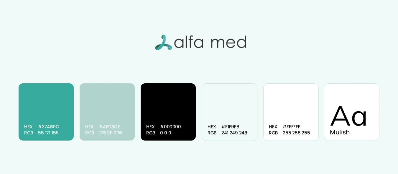 Kolory strony internetowej Alfamed