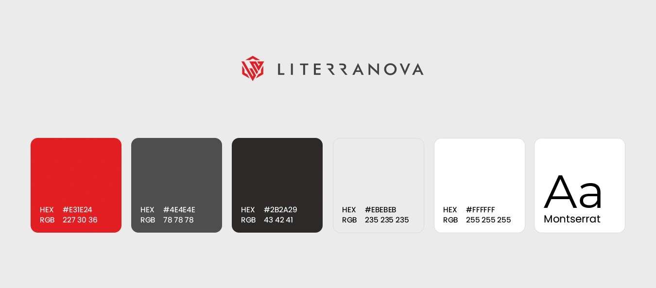 Kolory strony internetowej Literranova