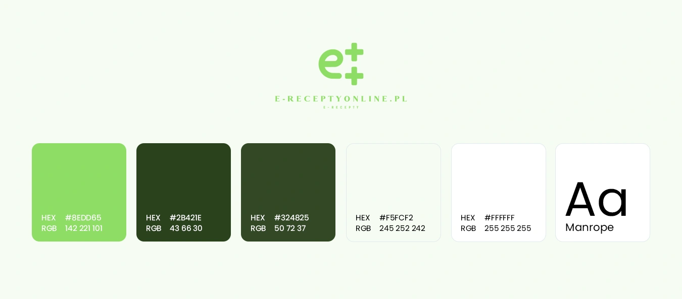Kolory strony internetowej E-Receptyonline