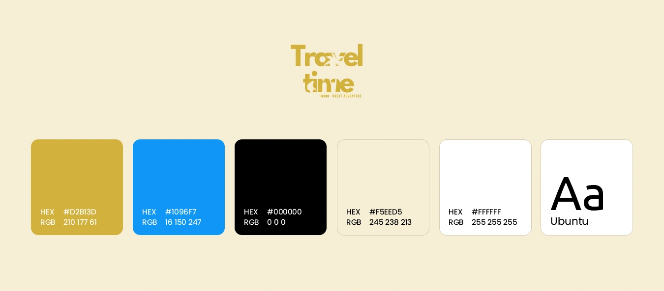 Kolory strony internetowej Traveltime