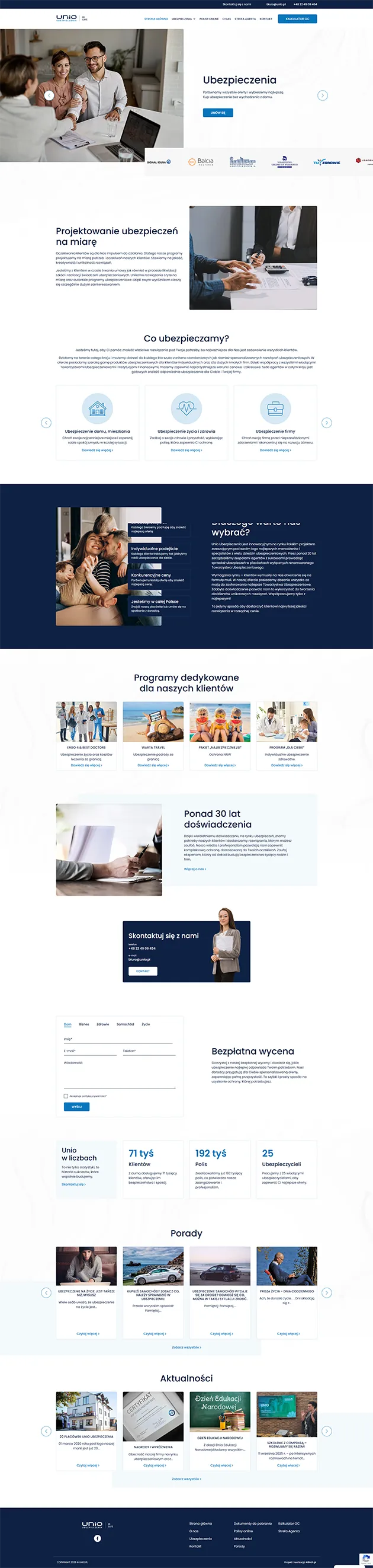 Unio Strona internetowa